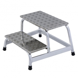 Aluminium-Montagetritt, mit 2 Stufen, Standhöhe 400 mm, Arbeitshöhe bis 2400 mm, Gewicht 6 kg