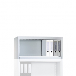 Aufsatzregal, 1 Ordnerhöhe, BxTxH 930x500x500 mm, lichtgrau