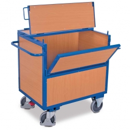 Holzkastenwagen mit Deckel, LxBxH 1330x830x1150 mm, Tragkraft 500 kg