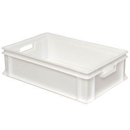 Eurobehälter mit 2 Durchfassgriffen, LxBxH 600x400x170 mm, 33 Liter, weiß