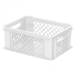Eurobehälter mit 2 Durchfassgriffen, LxBxH 400x300x175 mm, 16 Liter, weiß