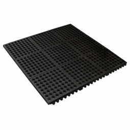 Arbeitsplatzmatte, Oberfläche offen, LxBxH 900x900x16 mm, Nitril-Gummimischung, schwarz