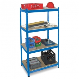 Fachbodenregal für schwere Lasten, 4 Ebenen, BxTxH 900x600x1800 mm, Tragkraft 265 kg/Boden, Stecksystem, kunststoffbeschichtet