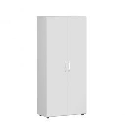 Flügeltürenschrank mit 5 Ordnerhöhen "Flex", lichtgrau, BxTxH 800x425x1808 mm