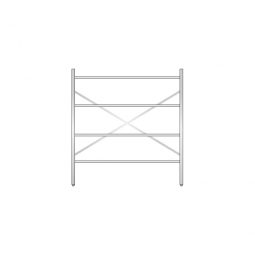 Aluminiumregal mit 4 Gitterböden, Stecksystem, BxTxH 1500x600x1600 mm, Nutztiefe 580 mm