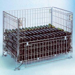 Gitterbox-Faltbehälter, LxBxH 1280x820x950 mm, Tragkraft 800 kg, Gewicht 48 kg, 3-fach stapelbar