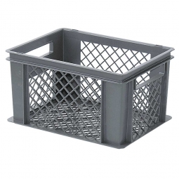 Eurobehälter mit 2 Durchfassgriffen, LxBxH 400x300x225 mm, 21 Liter, grau