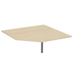 Fünfeck-Verkettungsplatte 90° PREMIUM, Ahorn/Silber, BxT 1225x1225 mm