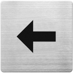 Hinweisschild "Pfeil", Edelstahl, HxBxT 90x90x1 mm