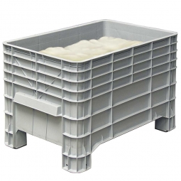 Mehlbox mit 4 Füßen, LxBxH 1030x630x670 mm, 276 Liter, grau