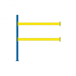 Paletten-Anbauregal für 9 Europaletten, Tragbalkenebenen mit 38 mm Spanplattenböden, Fachlast 2900 kg/Tragbalkenpaar, BxTxH 2785 x 1100 x 3000 mm