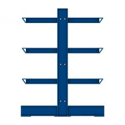 Kragarm-Anbauregal für doppelseitige Nutzung, mittelschwere Ausführung, BxTxH 1060x950x2500 mm, Nutztiefe 2x 400 mm, Tragkraft je Fachebene 500 kg