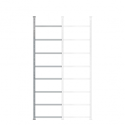 Ordner-Anbauregal mit 8 Böden, kunststoffbeschichtet, Schraubsystem, BxTxH 750x600x2900 mm