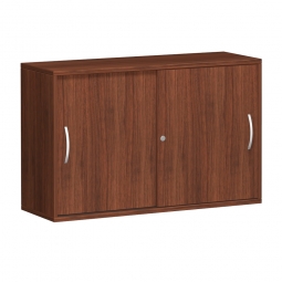 Anstell-Schiebetürenschrank PRO, 2 Ordnerhöhen, Nussbaum, BxTxH 1200x425x720 mm