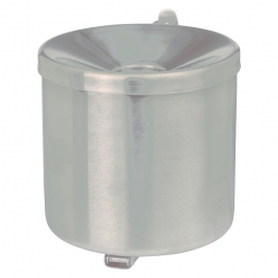 Sicherheits-Wandascher, Inhalt 0,6 Liter, ØxH 90x100 mm, Stahlblech, kunststoffbeschichtet, perlsilber