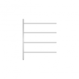 Aluminium-Anbauregal mit 4 Gitterböden, Stecksystem, BxTxH 1475x500x1800 mm, Nutztiefe 480 mm