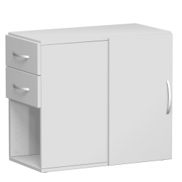 Anstellschrank mit 2 Ordnerhöhen "Flex", lichtgrau, BxTxH 800x400x720 mm