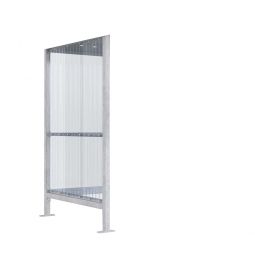 1x Seitenwand, verzinkt, ideales Zubehör für Raucher- und Pausenunterstände Nr. 75834 + 75836