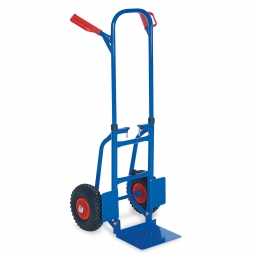 Platzspar-Stahl-Stapelkarre mit pannensicheren Reifen, BxTxH 540x480x1190 mm, Tragkraft 150 kg
