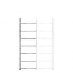 Ordner-Anbauregal, Schraubsystem, glanzverzinkt, 7 Böden, BxTxH 750x300x2550 mm