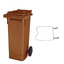 Müllbehälter, 80 Liter, braun, mit Klemmring