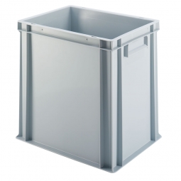 Euro-Geschirrkasten mit 2 Griffleisten, PP, LxBxH 400x300x400 mm, 37 Liter, grau