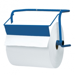 Papierrollen-Wandhalterung, BxTxH 400x270x270 mm, aus Stahlrohr, blau