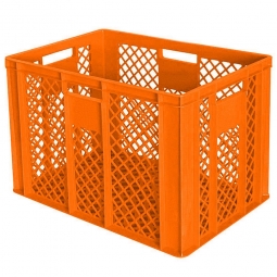 Bäckerkiste mit 4 Durchfassgriffen, LxBxH 600x400x410 mm, 83 Liter, orange