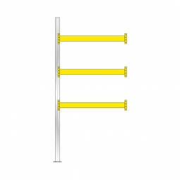 Paletten-Anbauregal für 8 Europaletten, Tragbalkenebenen mit 38 mm Spanplattenböden, Fachlast 2200 kg/Tragbalkenpaar, BxTxH 1885 x 1110 x 4000 mm