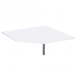 Fünfeck-Verkettungsplatte 90° PREMIUM, Weiß/Silber, BxT 1225x1225 mm