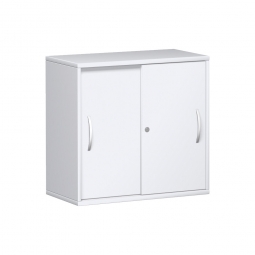 Anstell-Schiebetürenschrank PRO, 2 Ordnerhöhen, weiß, BxTxH 800x425x720 mm