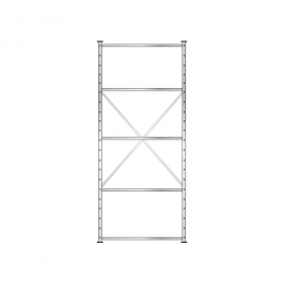 Fachbodenregal Flex mit 5 Fachböden, Stecksystem, glanzverzinkt, BxTxH 1070x615x2500 mm, Tragkraft 165 kg/Boden
