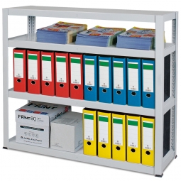 Beistellregal mit 4 Regalböden, kunststoffbeschichtet lichtgrau, BxTxH 1000x300x1050 mm