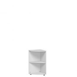 Eckabschlussregal mit 2 Ordnerhöhen "Flex", lichtgrau, BxTxH 400x400x752 mm
