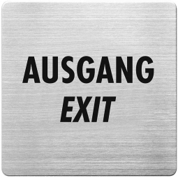 Hinweisschild "Ausgang", Edelstahl, HxBxT 90x90x1 mm