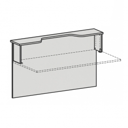 Vorwandelement für Empfangstheke "SUPERIOR" mit Monitorausschnitt gerade, BxH 1600x1025 mm, lichtgrau
