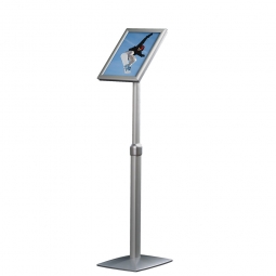 Info-Ständer mit Höhenverstellung, DIN A4, Plakatgröße BxH 210x297 mm, Hochformat, silber
