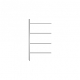 Aluminium-Anbauregal mit 4 Gitterböden, Stecksystem, BxTxH 975x400x1800 mm, Nutztiefe 380 mm