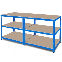 Arbeits- und Packtisch, BxTxH 1800x600x900 mm, Tragkraft je Boden 265 kg, RAL 5010 enzianblau