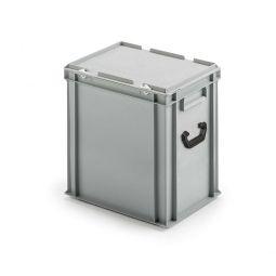 Euro-Koffer aus PP mit 2 Tragegriffen, LxBxH 400x300x410 mm, grau