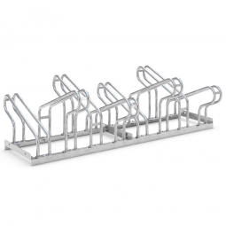 Fahrradständer, zweiseitig, 8 Einstellplätze (2x4), für Reifenbreite bis 55 mm, BxTxH 1400x710x625/415 mm