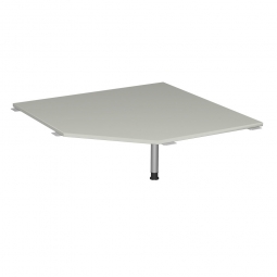 Verkettungsplatte, Fünfeck 90° Komfort, Gestell silber, Dekor lichtgrau, BxT 1225x1225 mm