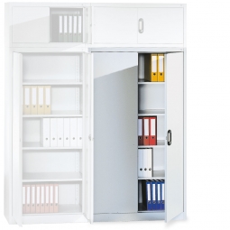 Flügeltürenschrank, 5 Ordnerhöhen, BxTxH 1200x400x1950 mm