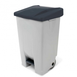 Tret-Abfallbehälter mit Rollen, PP, BxTxH 490x420x740 mm, 80 Liter, grau/schwarz