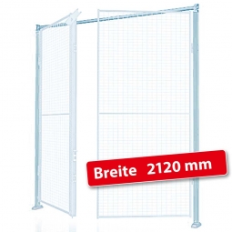 Maschinenschutz-Doppelflügeltür, Türbreite 2120 mm, Öffnungsmaß 2000 mm