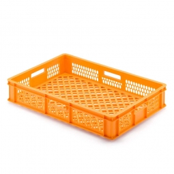 Kuchenblechkasten, PE-HD, LxBxH 655x450x120 mm, Wände und Boden durchbrochen, orange