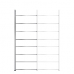 Ordner-Grundregal, Schraubsystem, glanzverzinkt, 8 Böden, BxTxH 1000x600x2900 mm