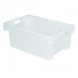 Drehstapelbehälter, LxBxH 600x400x250 mm, 40 Liter, weiß