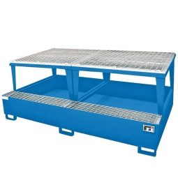 Auffangwannne für Tankcontainer, lackiert, BxTxH 2650x1480x883 mm, Unterfahrhöhe 100 mm