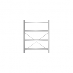 Edelstahl-Steck-Grundregal, BxTxH 1200x300x1600 mm, mit 4 Regalböden T: 250 mm